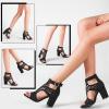 imageAOSPHIRAYLIAN Chunky Heeled Sandals for Womens Bohemian Cutout Open Toe Summer Block Heeled Party SandalsBlacker