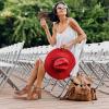 imageAOSPHIRAYLIAN Chunky Heeled Sandals for Womens Bohemian Cutout Open Toe Summer Block Heeled Party SandalsBrowner