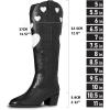 imageAOSPHIRAYLIAN Cowgirl Boots For Women Cute Heart Shape Cowboy Boots Fashion Womens Western Boots Pointed Toe Ladies Shoes Pull On Comfy Chunky Knee High BootsBlack