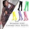 imageAOSPHIRAYLIAN Fashion Chunky Heel Over The Knee Boots Sexy Round Toe Thigh High Boots for Women