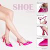 imageAOSPHIRAYLIAN Heeled Sandals for Women Destiny Pointed Closed Toe Strappy Heels Rhinestone Ankle Strap Pumps Crystal Bow Heels Bridal Wedding Party Dress ShoesRose Red