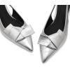 imageAOSPHIRAYLIAN Kitten Heels for Women Sandals Black Heels Womens Pumps Low Heel Dress Shoes for Women Wedding Slingback Heels Pointed Toe HeelsSilve