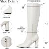 imageAOSPHIRAYLIAN Knee High Boots Women Snake Faux Crocodile Boots Long Tall Boots Pointed Toe Chunky High Heel Boots with Zipper Block Heel Fashion Dress Boots Pull On Size 610Apricot