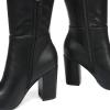 imageAOSPHIRAYLIAN Knee High Boots Women Snake Faux Crocodile Boots Long Tall Boots Pointed Toe Chunky High Heel Boots with Zipper Block Heel Fashion Dress Boots Pull On Size 610Blackmatte