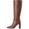 imageAOSPHIRAYLIAN Knee High Boots Women Snake Faux Crocodile Boots Long Tall Boots Pointed Toe Chunky High Heel Boots with Zipper Block Heel Fashion Dress Boots Pull On Size 610Brown