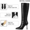 imageAOSPHIRAYLIAN Knee High Boots Women Tall Long High Boots Fashion Square Toe Knee Boots Side Zipper Trendy Dress Heeled Boots for WomenBlacksnake