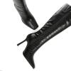 imageAOSPHIRAYLIAN Knee High Boots Women Tall Long High Boots Fashion Square Toe Knee Boots Side Zipper Trendy Dress Heeled Boots for WomenBlacksnake