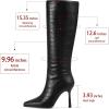 imageAOSPHIRAYLIAN Knee High Boots Women Tall Long High Boots Fashion Square Toe Knee Boots Side Zipper Trendy Dress Heeled Boots for WomenBlacksnake