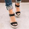 imageAOSPHIRAYLIAN Wedge Sandals for Women Dressy Summer Open Toe High Heel Ankle Strappy Platform Espadrilles Wedding Comfortable ShoesBlackgz