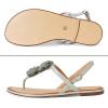 imageAOSPHIRAYLIAN Women Flat Sandals Green Rose Open Toe Casual Thongs Summer Beach Party Dress Wedding Shoes Flip FlopGreen