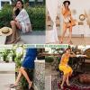 imageAOSPHIRAYLIAN Women Flat Sandals Green Rose Open Toe Casual Thongs Summer Beach Party Dress Wedding Shoes Flip FlopGreen