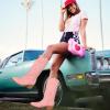 imageAOSPHIRAYLIAN Womens Embroidered Cowboy Boots Mid Calf Pull On Pointed Toe Chunky Heels Red BootsPink