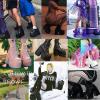 imageAOSPHIRAYLIAN Womens Goth Ankle Boots Punk Platform Chunky High Heel Round Toe Combat Boots
