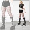 imageAOSPHIRAYLIAN Womens Goth Knee High Boots Wedge High Heel Motorcycle Punk Combat Platform Boots