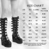 imageAOSPHIRAYLIAN Womens Goth Knee High Boots Wedge High Heel Motorcycle Punk Combat Platform Boots