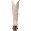imageAOSPHIRAYLIAN Womens Knee High Boots for Women Pointed Toe Cowboy Cowgirl Boots with Embroidery Pull On Chunky Block High Heel Western BootsBeigesuede