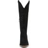 imageAOSPHIRAYLIAN Womens Knee High Boots for Women Pointed Toe Cowboy Cowgirl Boots with Embroidery Pull On Chunky Block High Heel Western BootsBlacksuede