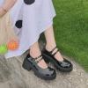 imageAOSPHIRAYLIAN Womens Mary Janes Shoes Round Toe Platform Ankle Strap Chunky Heel Black Uniform Dress Shoes