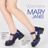 imageAOSPHIRAYLIAN Womens Mary Janes Shoes Round Toe Platform Ankle Strap Chunky Heel Pink Uniform Dress ShoesNavy
