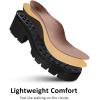 imageAOSPHIRAYLIAN Womens Mary Janes Shoes Round Toe Platform Ankle Strap Chunky Heel Pink Uniform Dress ShoesWhite Pu