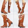 imageAOSPHIRAYLIAN Womens Mid Calf Boots Chunky Heel Cute Heart Cowgirl Cowboy Colorful Western Party Pink Boots