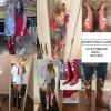 imageAOSPHIRAYLIAN Womens Mid Calf Boots Chunky Heel Cute Heart Cowgirl Cowboy Colorful Western Party Pink Boots