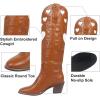 imageAOSPHIRAYLIAN Womens Mid Calf Boots Chunky Heel Cute Heart Cowgirl Cowboy Colorful Western Party Pink Boots
