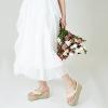 imageWomens Espadrilles Wedge Sandals Round Open Toe Non Slip Summer Dressy Beach Platform Sandals Comfy Flip Flops