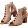 imageAOSPHIRAYLIAN Chunky Heeled Sandals for Women Open Round Toe Bohemian Cutout Heels Ankle Strap Pumps Summer Bridal Party Dress Shoes Gladiator Sandals for WomenApricot