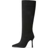 imageAOSPHIRAYLIAN Knee High Boots Women Tall Long High Boots Fashion Square Toe Knee Boots Side Zipper Trendy Dress Heeled Boots for WomenBlacksuede