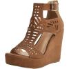 imageAOSPHIRAYLIAN Wedge Sandals for Women Open Toe Cutout Platform Bohemian Sandals High Heel Buckle Ankle Strap Comfy Summer SandalsBrown