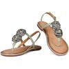 imageAOSPHIRAYLIAN Women Flat Sandals Green Rose Open Toe Casual Thongs Summer Beach Party Dress Wedding Shoes Flip FlopGreen