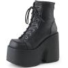 imageAOSPHIRAYLIAN Womens Goth Ankle Boots Punk Platform Chunky High Heel Round Toe Combat Boots