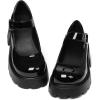 imageAOSPHIRAYLIAN Womens Mary Janes Shoes Round Toe Platform Ankle Strap Chunky Heel Pink Uniform Dress ShoesBlack Patent