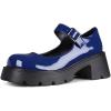 imageAOSPHIRAYLIAN Womens Mary Janes Shoes Round Toe Platform Ankle Strap Chunky Heel Pink Uniform Dress ShoesNavy