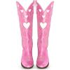 imageAOSPHIRAYLIAN Womens Mid Calf Boots Chunky Heel Cute Heart Cowgirl Cowboy Colorful Western Cosplay Party Boots
