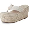 imageWomens Espadrilles Wedge Sandals Round Open Toe Non Slip Summer Dressy Beach Platform Sandals Comfy Flip Flops