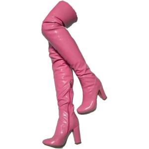 imageAOSPHIRAYLIAN Fashion Chunky Heel Over The Knee Boots Sexy Round Toe Thigh High Boots for Women