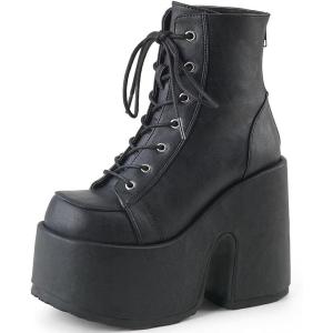 imageAOSPHIRAYLIAN Womens Goth Ankle Boots Punk Platform Chunky High Heel Round Toe Combat Boots