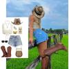 imageAOSPHIRAYLIAN Cowboy Boots for Women Retro Pointed Toe Pull On Block Chunky Heel Glitter Sparkly Metallic Embroidecamel Country Concert Outfits Calf Western Cowgirl BootsBrown