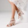 imageAOSPHIRAYLIAN Chunky Heeled Sandals for Womens Bohemian Cutout Open Toe Summer Block Heeled Party SandalsBeige
