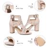 imageAOSPHIRAYLIAN Chunky Heeled Sandals for Womens Bohemian Cutout Open Toe Summer Block Heeled Party SandalsBeige