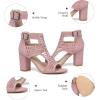 imageAOSPHIRAYLIAN Chunky Heeled Sandals for Womens Bohemian Cutout Open Toe Summer Block Heeled Party SandalsPink
