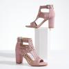 imageAOSPHIRAYLIAN Chunky Heeled Sandals for Womens Bohemian Cutout Open Toe Summer Block Heeled Party SandalsPink