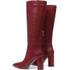 imageAOSPHIRAYLIAN Knee High Boots Chunky Heel Wide Calf Knee High Boots for Women Pointed Toe with Zipper Block Heel Fashion Dress Womens ShoesBurgundy
