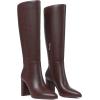 imageAOSPHIRAYLIAN Knee High Boots Chunky Heel Wide Calf Knee High Boots for Women Pointed Toe with Zipper Block Heel Fashion Dress Womens ShoesDarkbrown