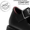 imageAOSPHIRAYLIAN Mary Janes Platform Mary Janes for Women Round Toe Dress Shoes for Women Ankle Strap Chunky Heel Uniform Womens PumpsBlack