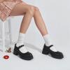 imageAOSPHIRAYLIAN Mary Janes Platform Mary Janes for Women Round Toe Dress Shoes for Women Ankle Strap Chunky Heel Uniform Womens PumpsBlack