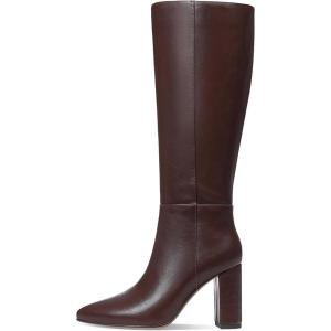 imageAOSPHIRAYLIAN Knee High Boots Chunky Heel Wide Calf Knee High Boots for Women Pointed Toe with Zipper Block Heel Fashion Dress Womens ShoesDarkbrown