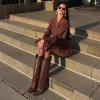 image:imageAOSPHIRAYLIAN Shark Boots for Women Fold Over Knee High Snip Toe Cowboy Boots Chunky Heel Studded Pull On Classic Fashion Party Dress Cowgirl BootBrown